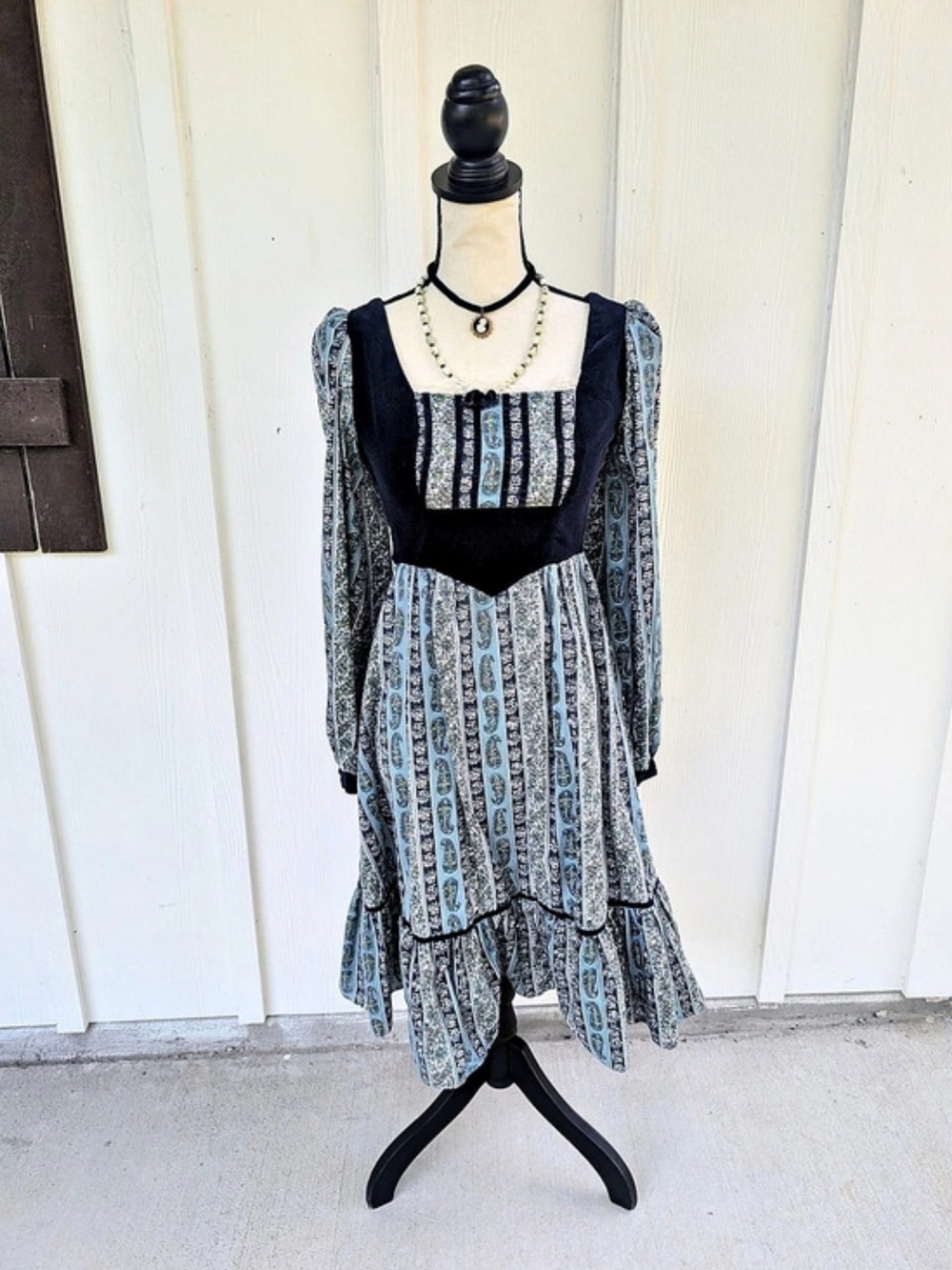 vintage 70s handmade prairie cottagecore dress